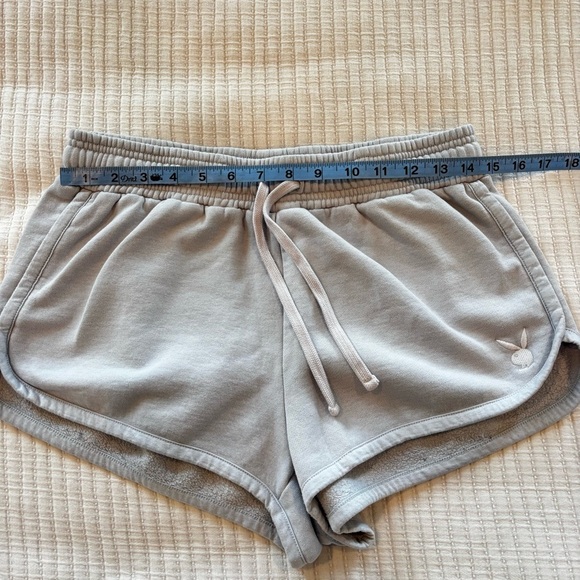 Playboy by Pacsun Bunny Sweat Shorts Light Periwinkle Size Medium Women's - Picture 8 of 10